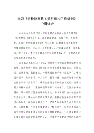 学习《纪检监察机关派驻机构工作规则》心得感悟.docx