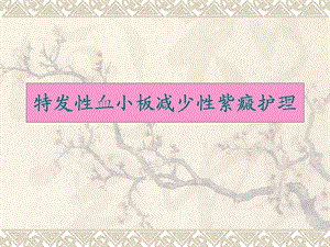 血小板减少性紫癜讲课.ppt