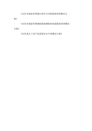 《全区市场监管领域行政许可、检验检测机构风险隐患排查整治方案、重点工业产品质量安全专项整治方案》.docx