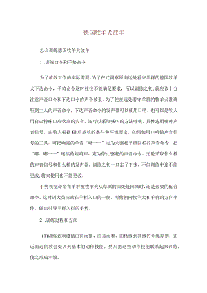 德国牧羊犬放羊.docx