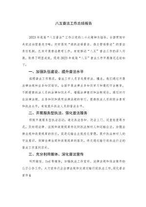 2023八五普法工作总结报告最新精选版【10篇】.docx