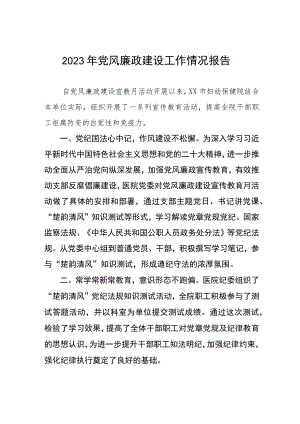 2023医院开展党风廉政建设工作总结汇报（七篇）.docx