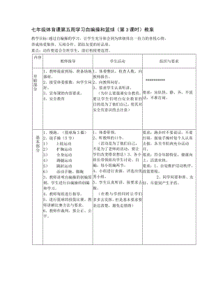 七年级体育课第五周学习自编操和篮球（第3课时）教案.docx