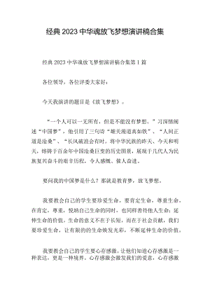经典2023中华魂放飞梦想演讲稿合集.docx