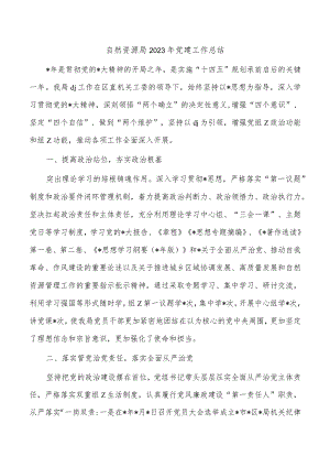 自然资源局2023年党建工作总结.docx