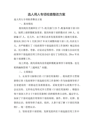 选人用人专项检查整改方案.docx