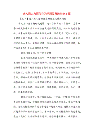 选人用人方面存在的问题及整改措施 6篇.docx