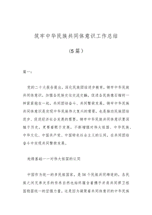 筑牢中华民族共同体意识工作总结（5篇）.docx