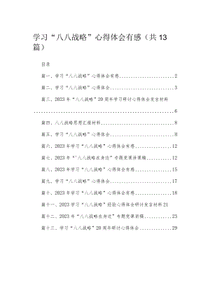 （13篇）学习“八八战略”心得体会有感范文.docx