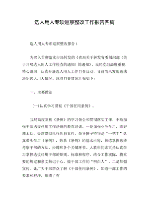 选人用人专项巡察整改工作报告四篇.docx