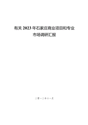 石家庄商业项目及专业市场调研报告.docx