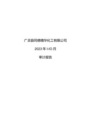同德化工：广灵县同德精华化工有限公司审计报告.docx