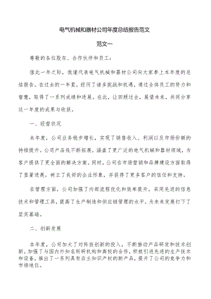 电气机械和器材公司年度总结报告范文.docx
