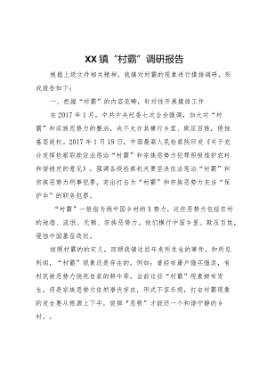 20XX年镇村霸调研报告 .docx