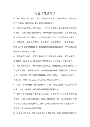 形容浪花的句子.docx