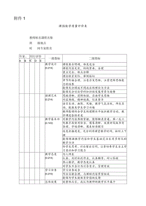 西安交通大学课堂教学质量评价表.docx