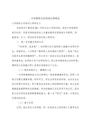小学新班主任培训心得体会.docx