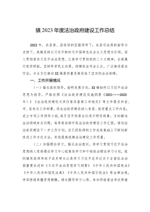 镇2023年度法治政府建设工作总结（20231225）.docx