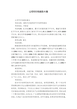 公司可行性报告6篇.docx