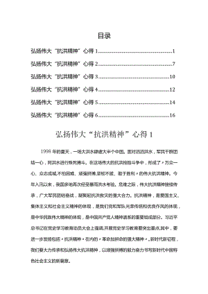 弘扬“抗洪精神”心得汇编（6篇）.docx