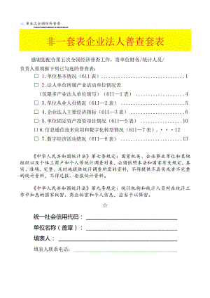 非一套表单位普查登记表（企业法人) - 空表模板.docx