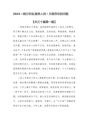 （30篇）2024“践行宗旨、服务人民”方面存在的问题.docx