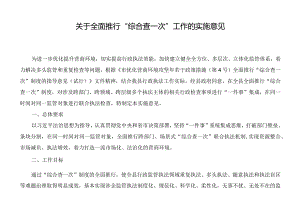 关于全面推行“综合查一次”工作的实施意见.docx