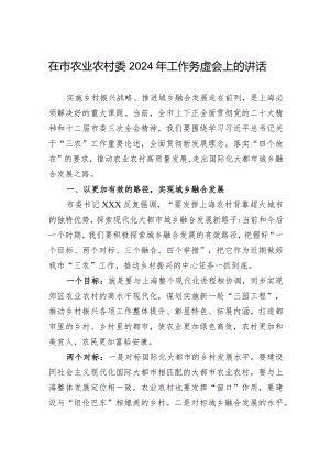 在市农业农村委2024年工作务虚会上的讲话.docx