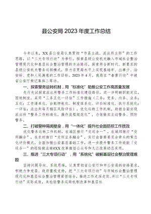 县公安局2023年度工作总结.docx