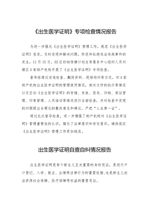 《出生医学证明》专项检查情况报告十三篇.docx