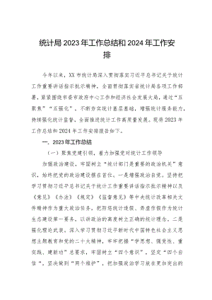 统计局2023年工作总结和2024年工作安排(三篇).docx