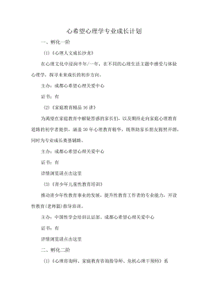 心希望心理学专业成长计划.docx