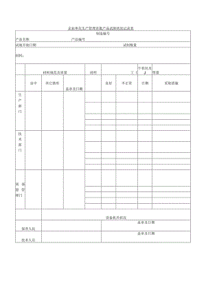 企业单位生产管理首批产品试制状况记录表.docx