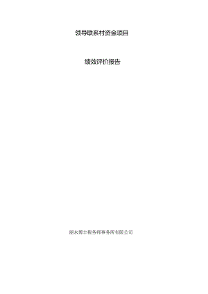 领导联系村资金项目绩效评价报告.docx