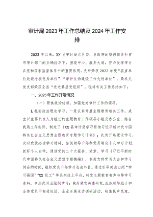审计局2023年工作总结和2024年工作计划(三篇).docx