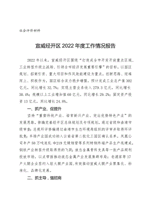 社会评价材料宣威经开区2022年度工作情况报告.docx