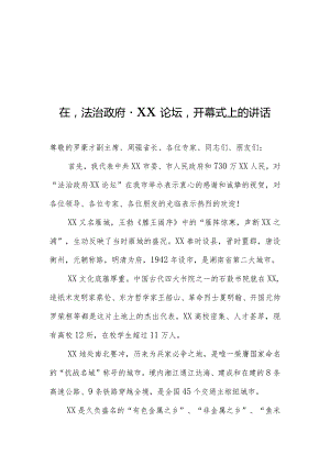 在“法治政府XX论坛”开幕式上的讲话.docx