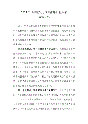观看《持续发力 纵深推进》心得体会资料合集.docx