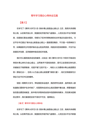青年学习理论心得体会五篇.docx