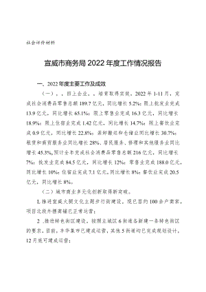 社会评价材料宣威市商务局2022年度工作情况报告.docx