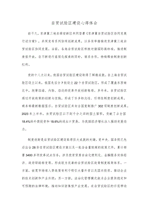自贸试验区建设心得体会.docx
