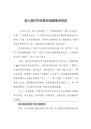 深入践行作风革命效能革命综述.docx