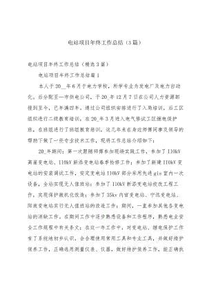 电站项目年终工作总结（3篇）.docx