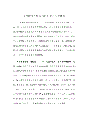 《持续发力 纵深推进》观后心得体会.docx