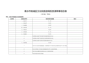 衡水市桃城区文化和旅游局权责清单事项总表.docx