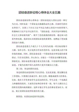 团结奋进新征程心得体会大全五篇.docx