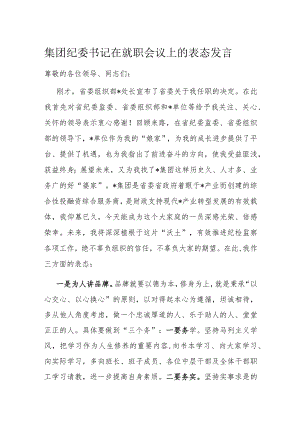 集团纪委书记在就职会议上的表态发言.docx