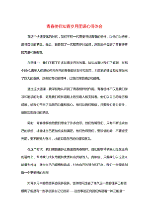 青春榜样知青岁月团课心得体会.docx