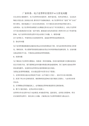 厂家科普：电子皮带秤在使用中4大常见问题.docx