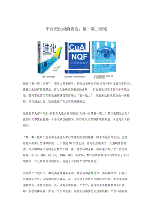 平台型组织的典范——数一数二原则（杨少杰）.docx